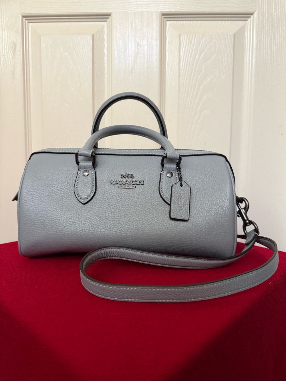 Coach pebble leather barrel bag